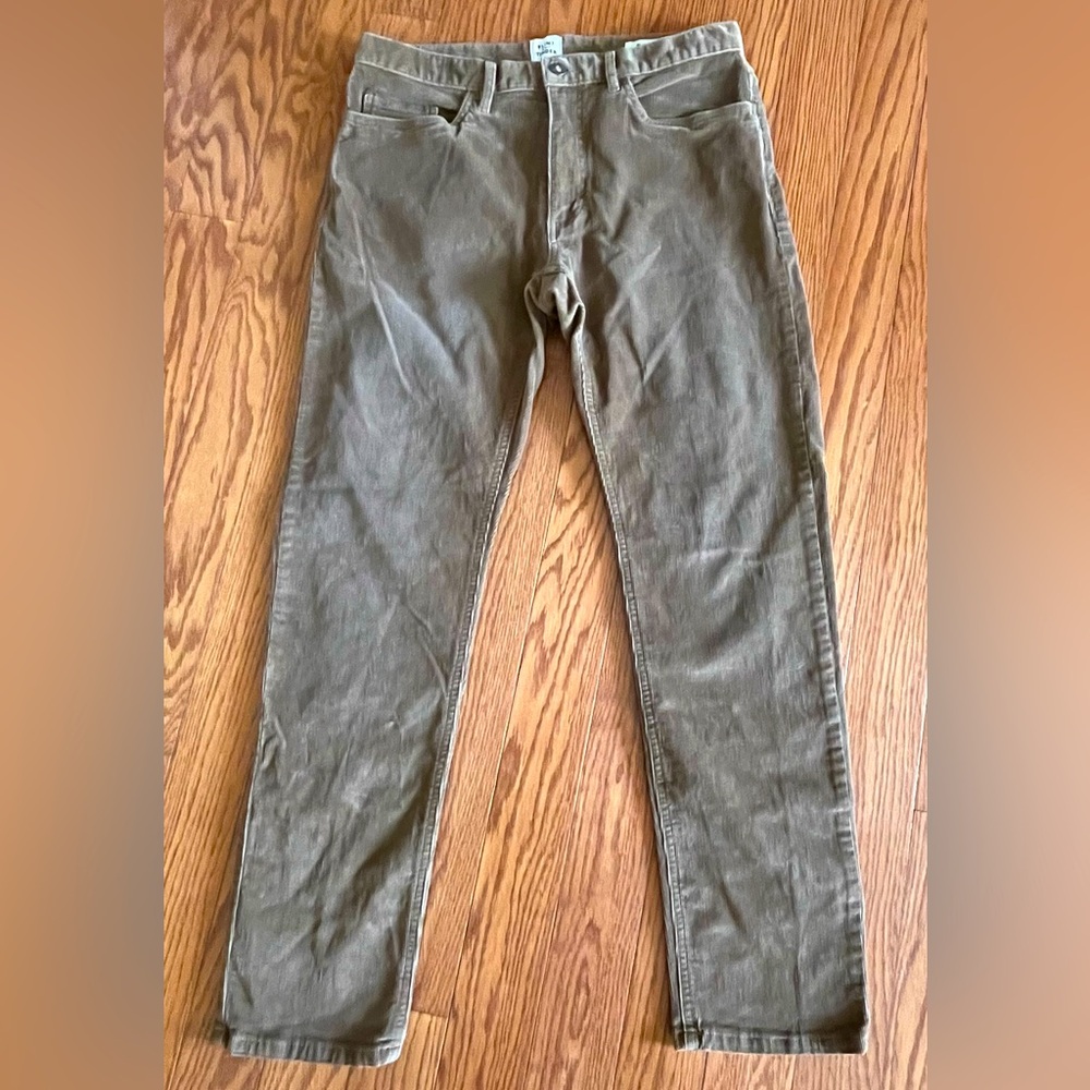 Flint and Tinder Men's 32 x 30 Tan Slim Fit Corduroy Chino Pants Brown